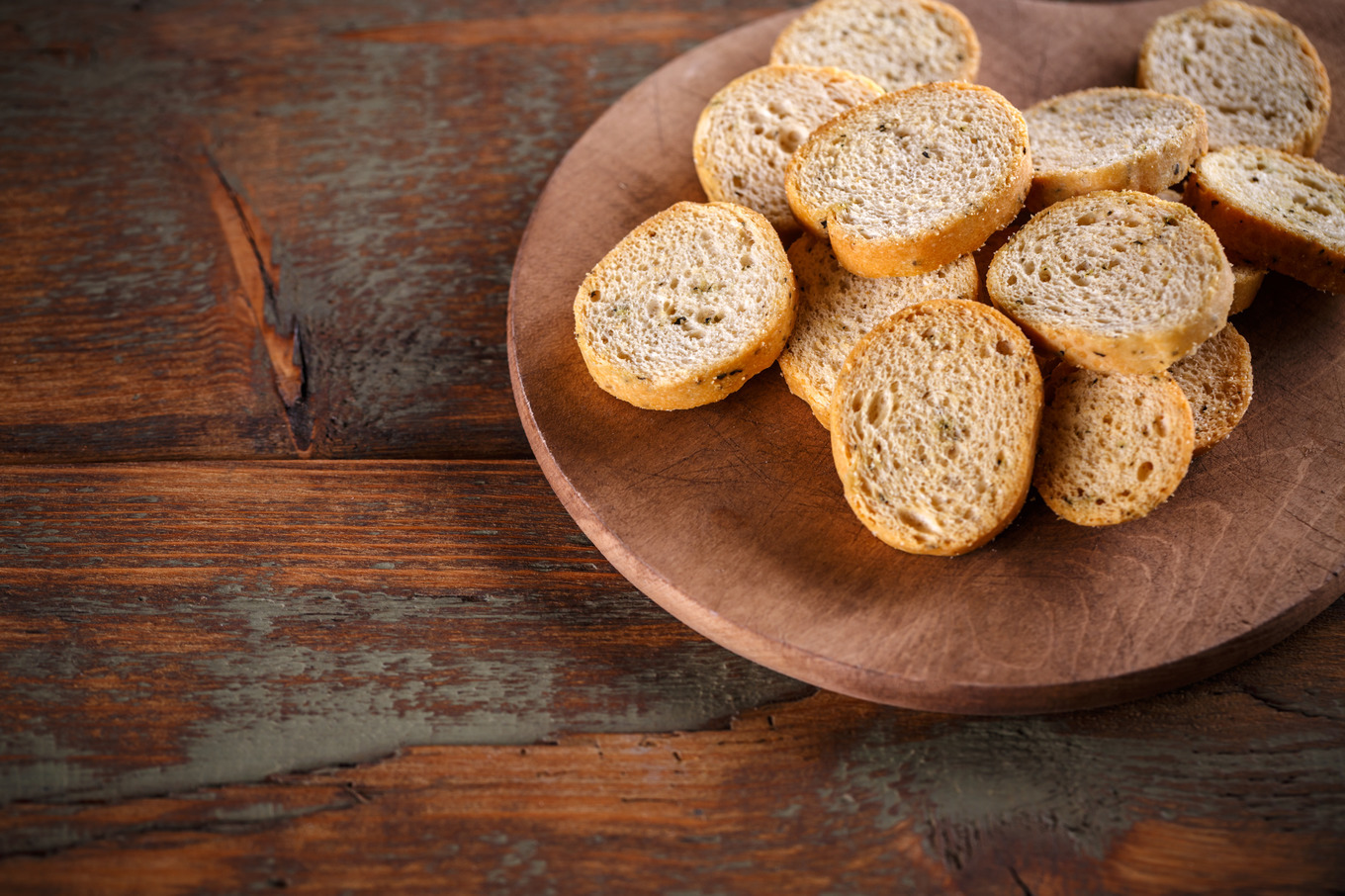 Heap of round bruschette rusks, a Food & Drink Photo by Grafvision ...