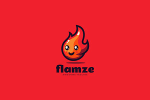 Flamze Mascot Cartoon Logo