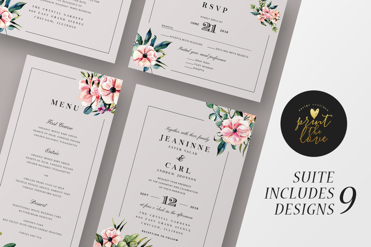 Wedding Invitation Suite - Jeaninne, an Invitation Template by Print The Love Boutique (Photo 7 of 12)