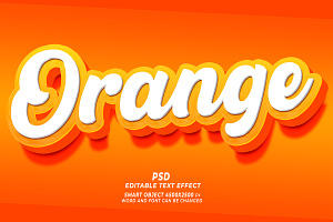 PSD Orange 3d Editable Text Effect