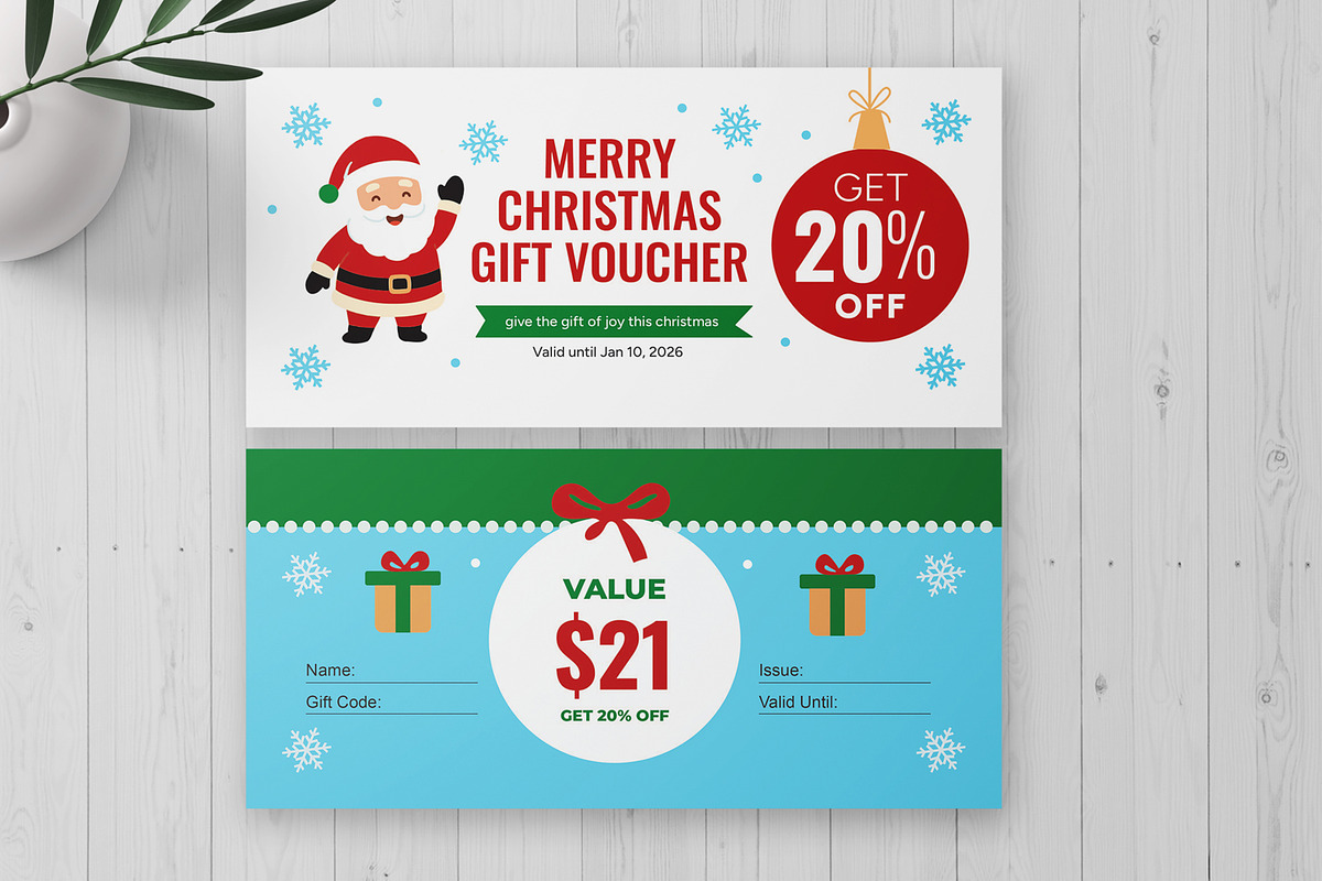 Christmas gift voucher, a Stationery Template by MightyDesign (Photo 3 of 6)