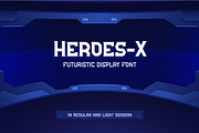 Heroes-X Futuristic Display Font, a Font by Mightyfire (Thumbnail 1 of 3)