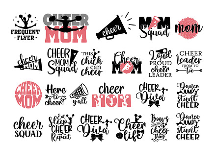 Cheerleader, pom poms svg Bundle, an Object Illustration by Digi_Design_World