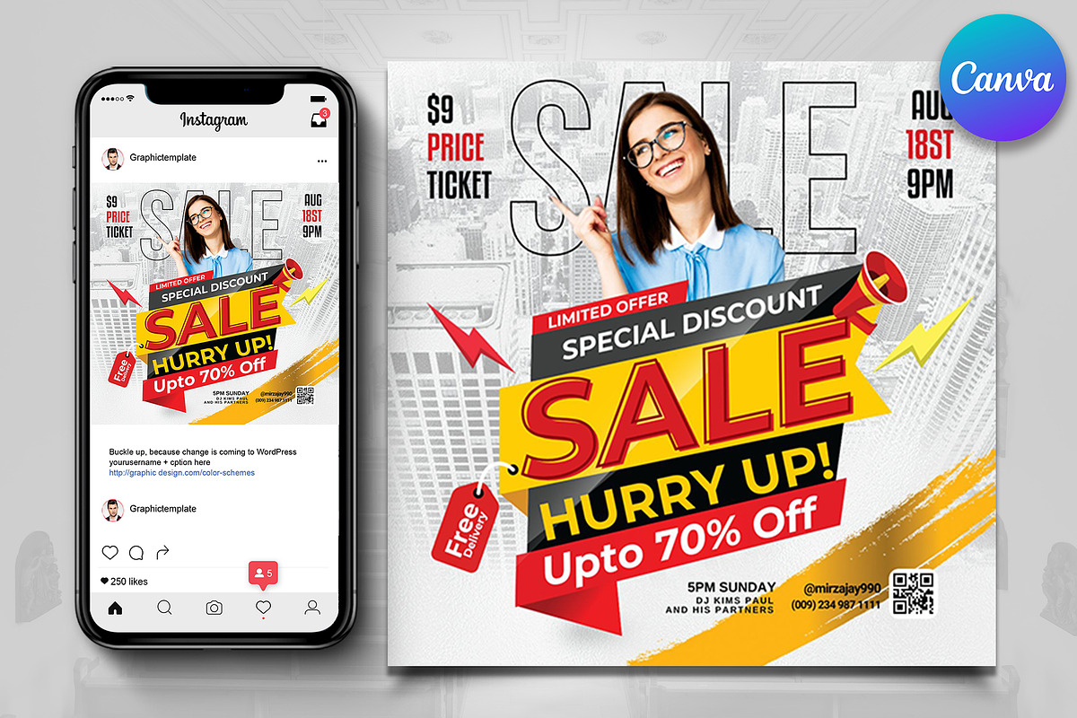 Sale Discount Offer Flyer Template, a Flyer Template by Psd Templates (Photo 1 of 2)