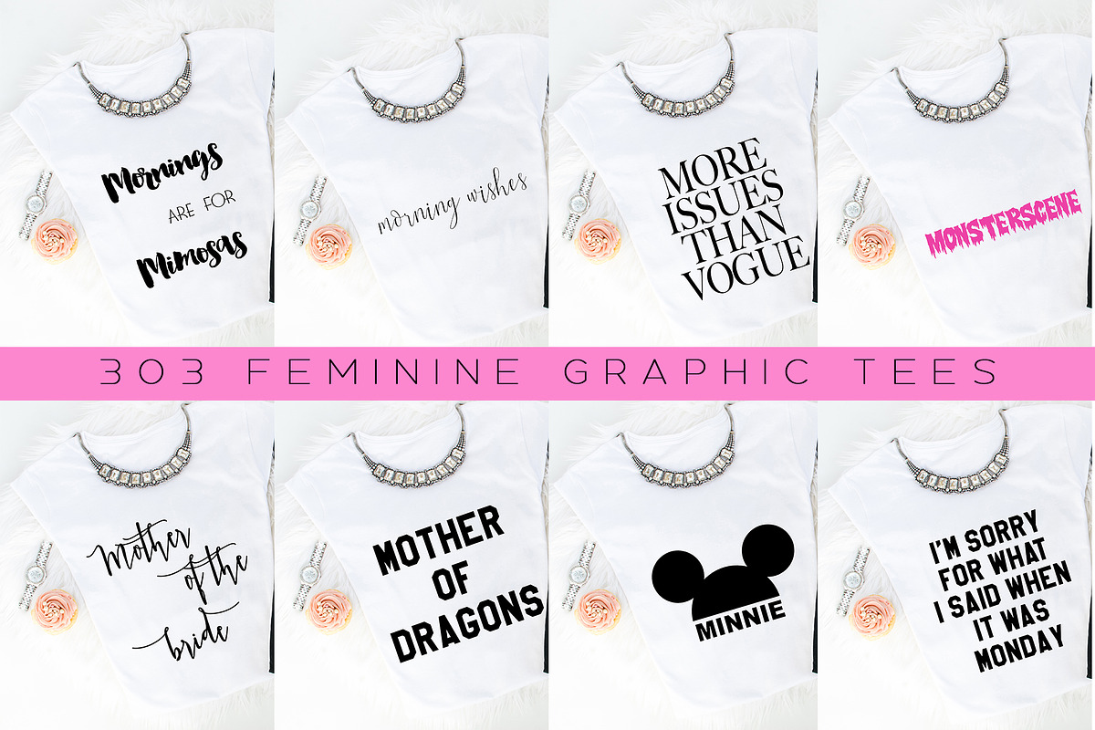 Big Bundle-Feminine Graphic Tees, a Background Graphic by iloladesign (Photo 24 of 36)