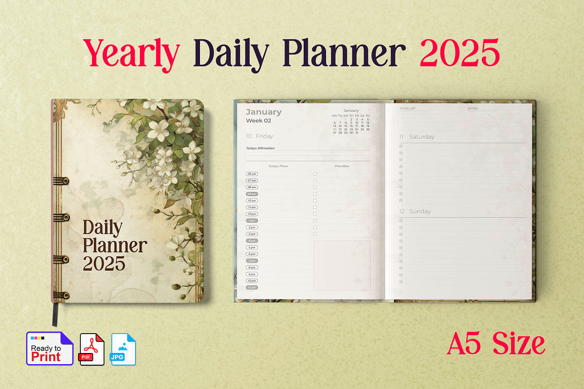 2025 Yearly Daily Planner, a Stationery Template by Graphic Template (Photo 1 of 2)