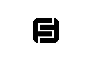 Letter FF Or FS Square Logo