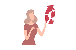 Lonely and Sad Young Woman with, a Person Illustration by TopVectors