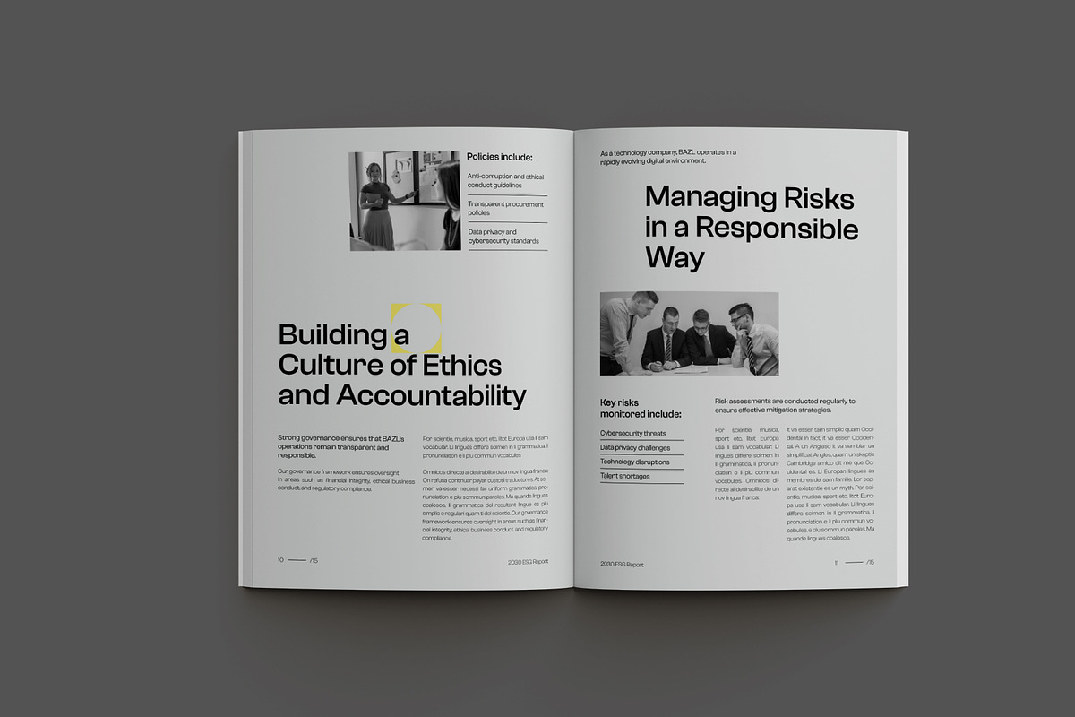 Gray Minimal ESG Impact Report, a Brochure Template by Neermana (Photo 5 of 11)