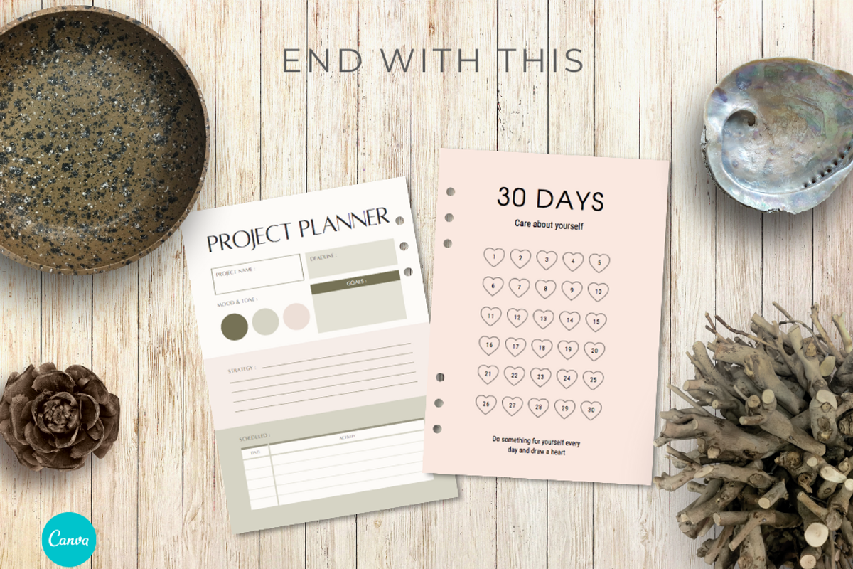 Ring Bound Planner Mockup for Canva, a Books & Magazine Mockup by Mockup Scene (Photo 18 of 22)