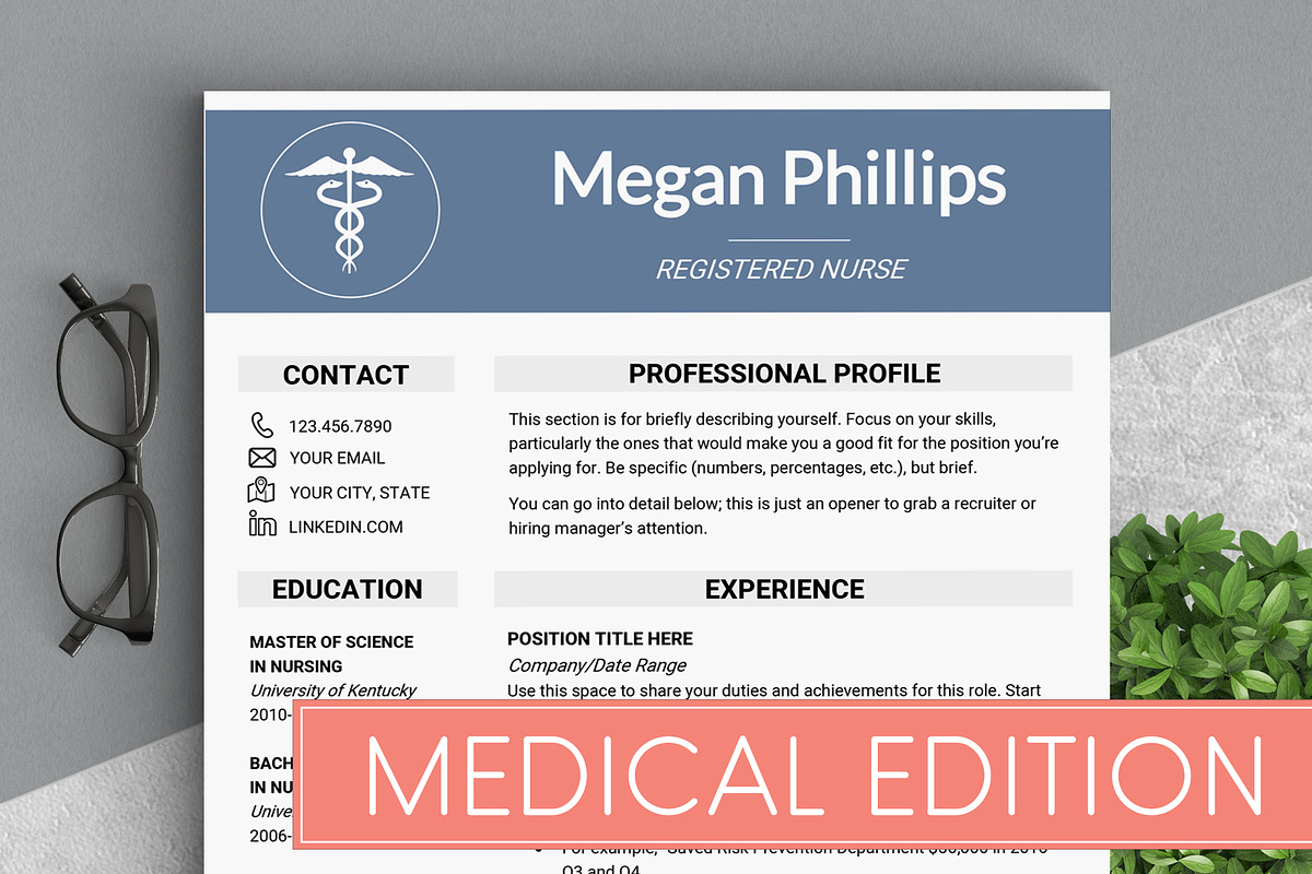 Medical Resume Template //, a Resume Template by LevelUpResume (Photo 1 of 5)