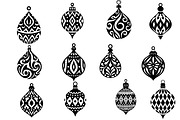 Retro Christmas Teardrop Ornaments, an Object Graphic by Pattern Whimsy (Thumbnail 5 of 5)
