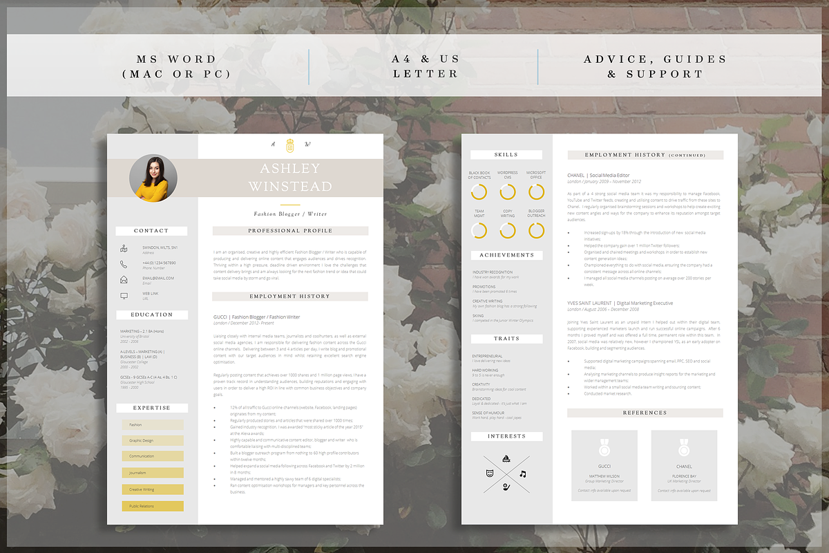 2 Page CV Template, a Resume Template by introDuice - CV / Resumes (Photo 3 of 8)