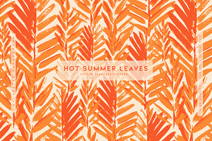 Hot Summer Leaves, a Wallpaper Graphic by MalyskaStudio