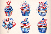 Watercolor 4th Of July Clipart, an Illustration by Digital Artistic99 (Thumbnail 3 of 9)