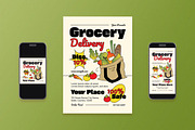 Modern Grocery Delivery Flyer Set, a Flyer Template by Aiyari Graphic (Thumbnail 1 of 3)