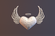 Low Poly Angel Heart, an Object 3D Model by CreativeeArt (Thumbnail 7 of 7)