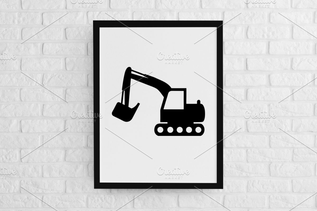 Excavator Silhouette SVG, a Technology Illustration by newminddesign (Photo 2 of 3)