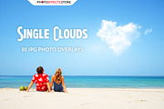 50 Single Clouds Photo Overlays