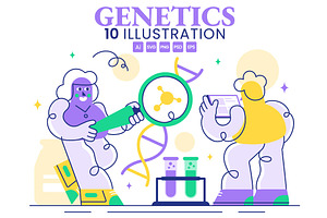 10 Genetics Research Illustration, a Healthcare Illustration by denayunebgt