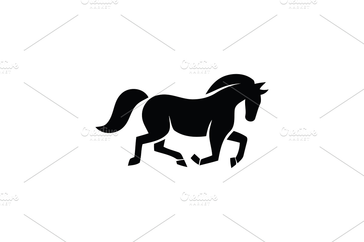 Dynamic Galloping Horse Silhouette, a Branding & Logo Template by Vectorium Studio (Photo 1 of 2)
