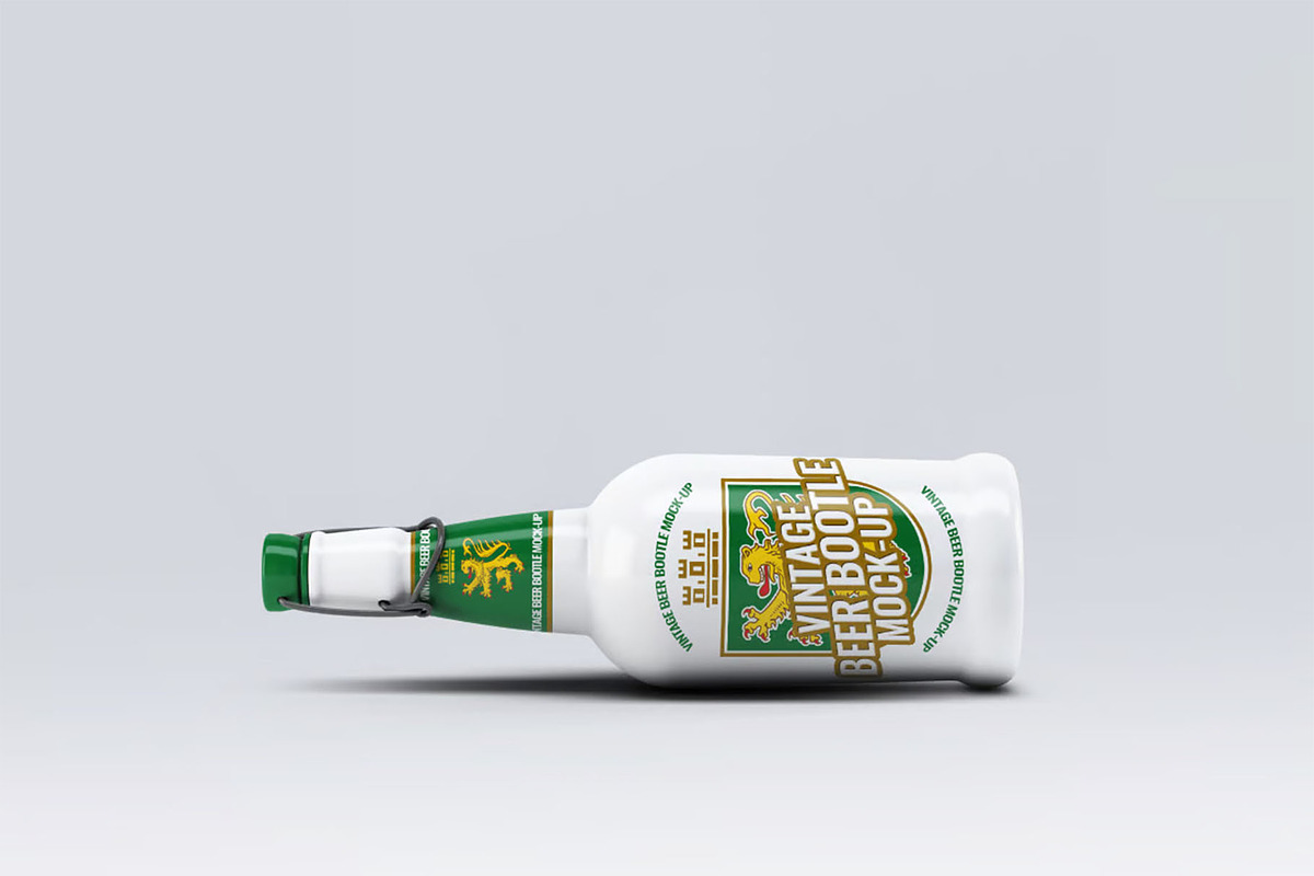 Vintage Beer Bootle Mock-Up, a Product Mockup by DesignRushMarket (Photo 2 of 5)