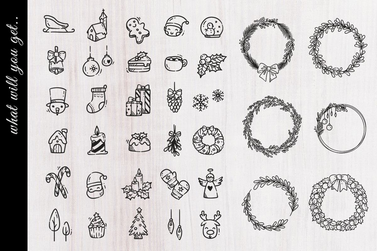 Christmas doodle objects, an Object Graphic by Ladle&co. (Photo 2 of 2)