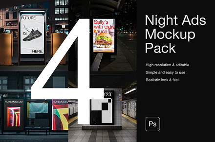Night Ads Mockup Pack, a Mockup by Thunder Studio