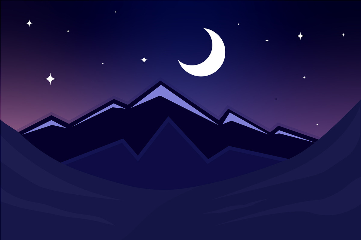mountain landscaped vector design, a Decorative Illustration by zyxroun shop