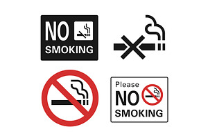 No smoking icon set, simple style, an Object Illustration by Ylivdesign