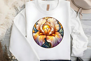 Round Flower Stained Glass Clipart, an Illustration by DreamCafeArt (Thumbnail 4 of 5)