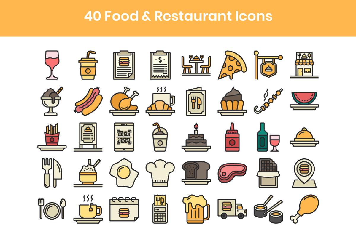 40 Food & Restaurant - Filled Line, an Outline Icon by Kmg Design (Photo 2 of 2)