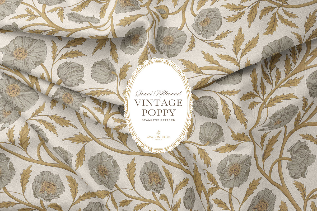 Vintage Poppy Floral Patterns, a Pattern Graphic by Eclectic Anthology (Photo 12 of 13)