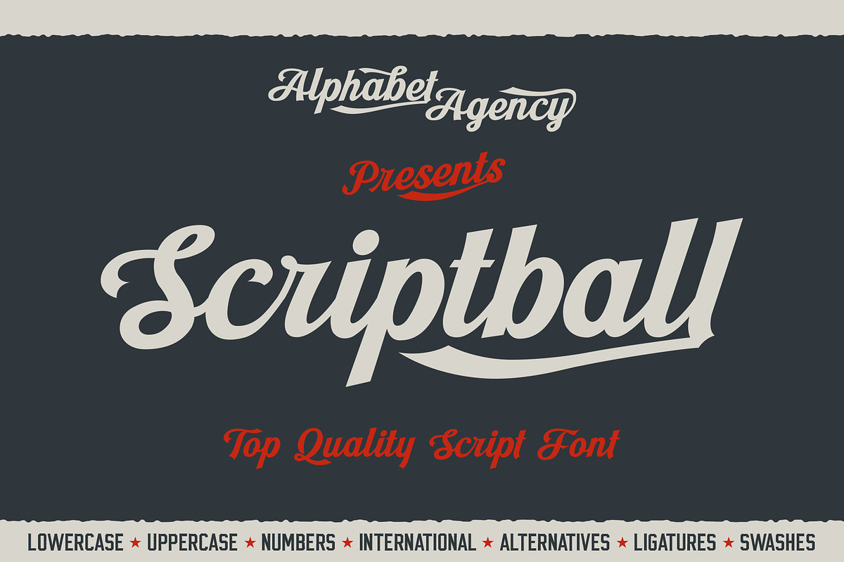 Scriptball Font, a Script Font by Alphabet Agency (Photo 1 of 7)
