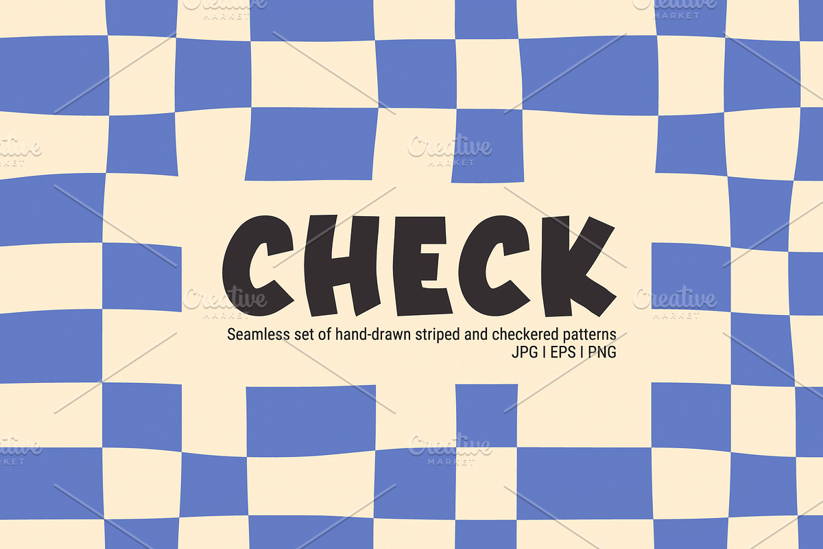 Seamless patterns checkered, striped, a Pattern Graphic by Maryia's Store (Photo 1 of 6)