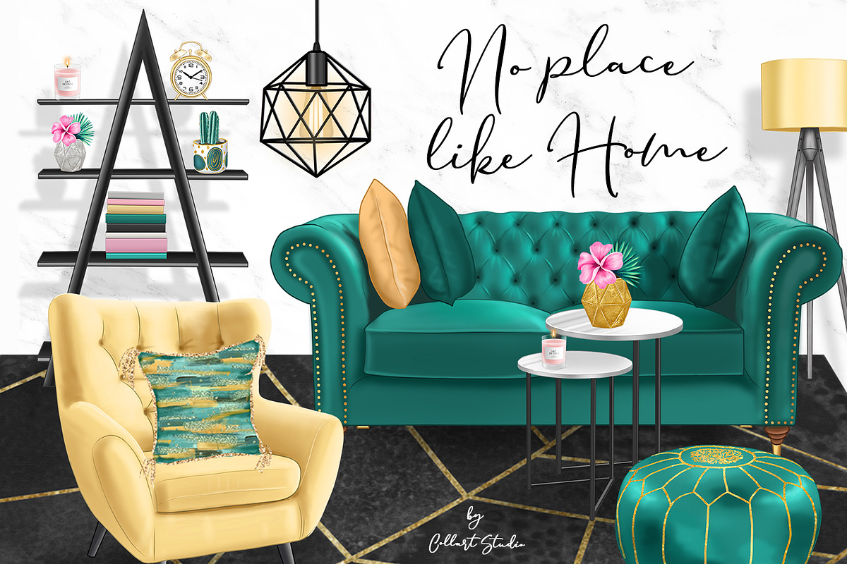 Home Clip Art, furniture design, a Decorative Illustration by Collart Studio (Photo 1 of 9)