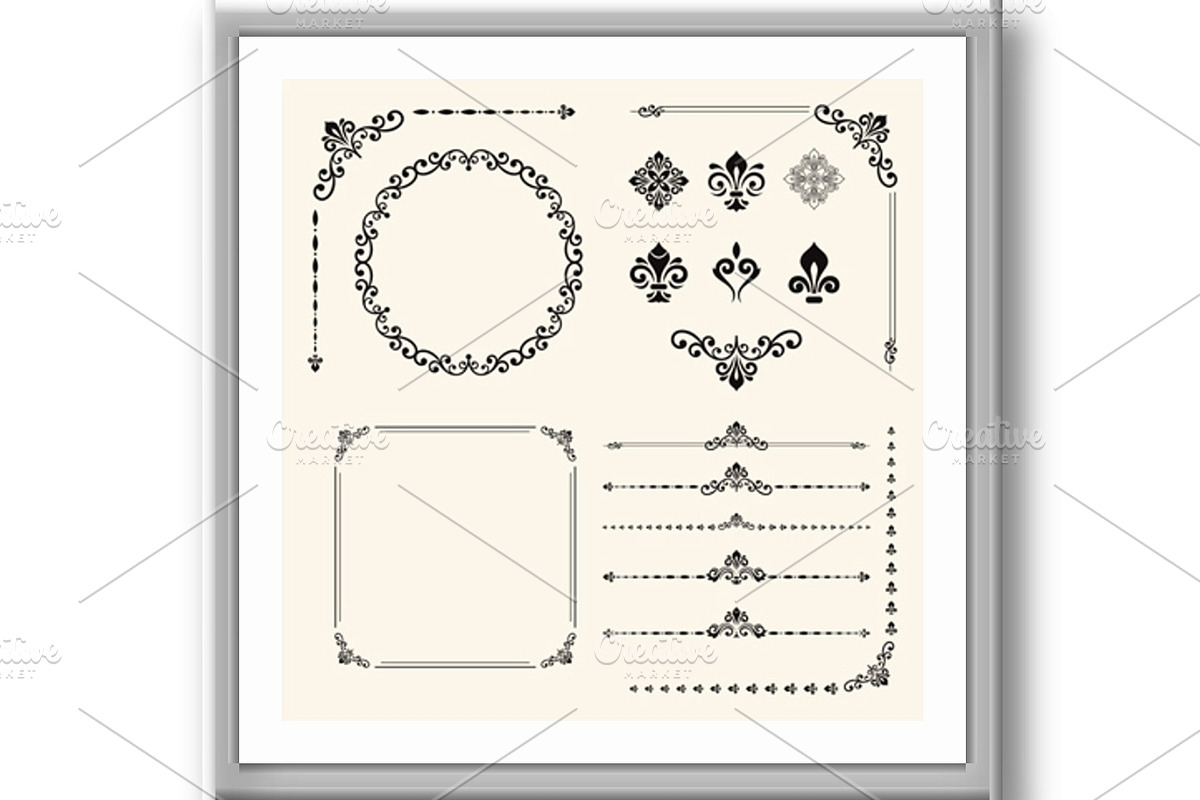 Vintage Set of Vector Elements, a Pattern Graphic by FineArtStudio (Photo 3 of 3)