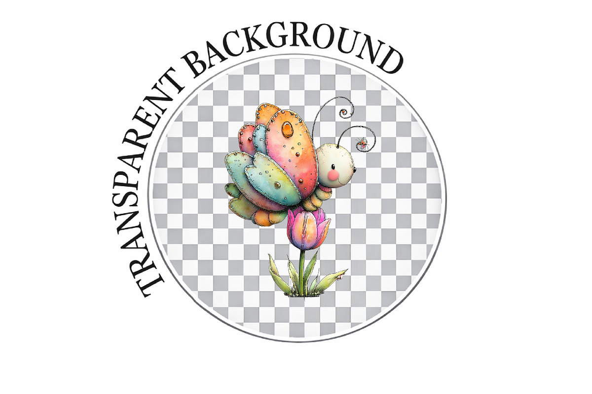 Cartoon Butterfly Flower Clipart, an Illustration by Watercolor design (Photo 7 of 8)