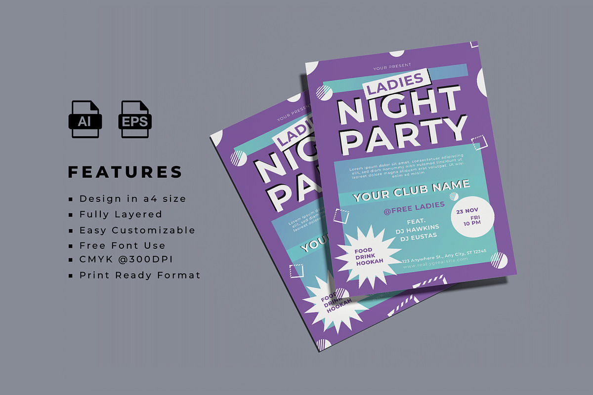 Ladies Night Party Flyer Template, a Flyer Template by Artnivora.Std