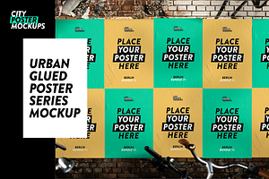 Glued Urban Poster Series Mockup