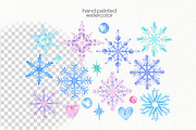 Watercolor Snowflakes, an Illustration by OllyKo Art (Thumbnail 3 of 9)