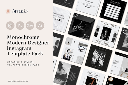 Monochrome Modern Social Templates