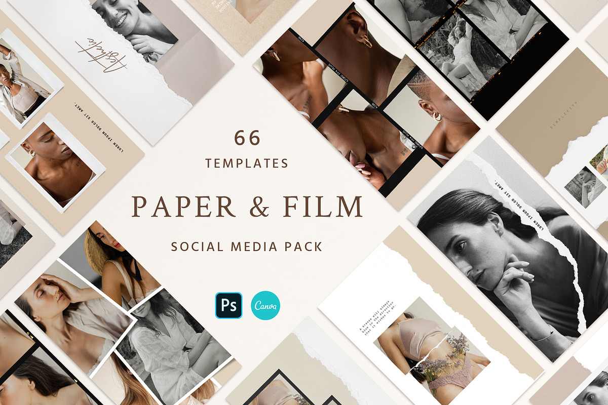 Paper and Film Social Kit, a Social Media Template by Sparrow & Snow (Photo 1 of 12)