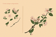 Vintage Apple Blossom & Swallows, a Pattern Graphic by PenguinArtStudio (Thumbnail 6 of 15)
