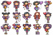 Whimsical Valentine Fairy Girl Clipa, an Illustration by cherrydesign (Thumbnail 3 of 4)