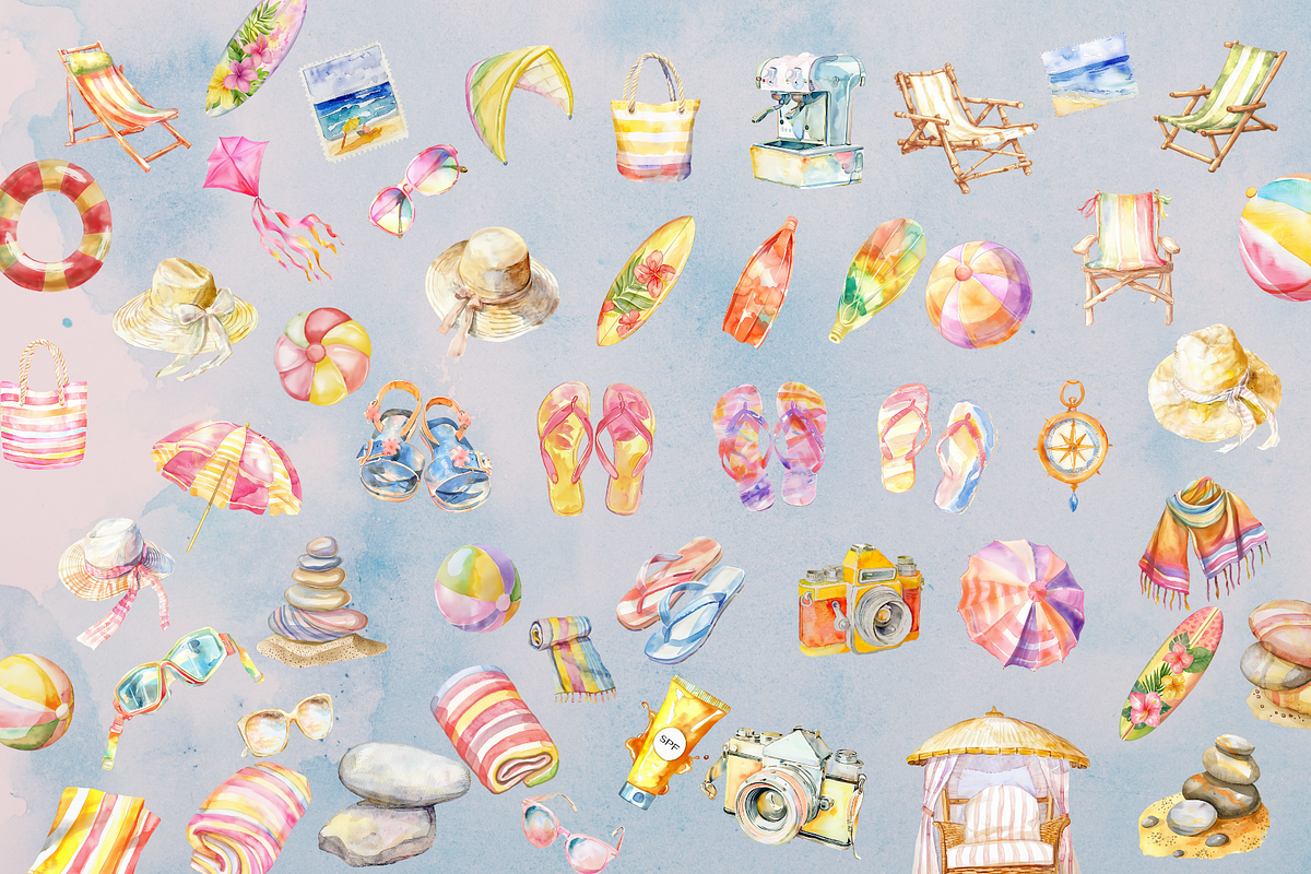 Watercolor Summer Collage, an Object Graphic by JulsIst (Photo 6 of 11)