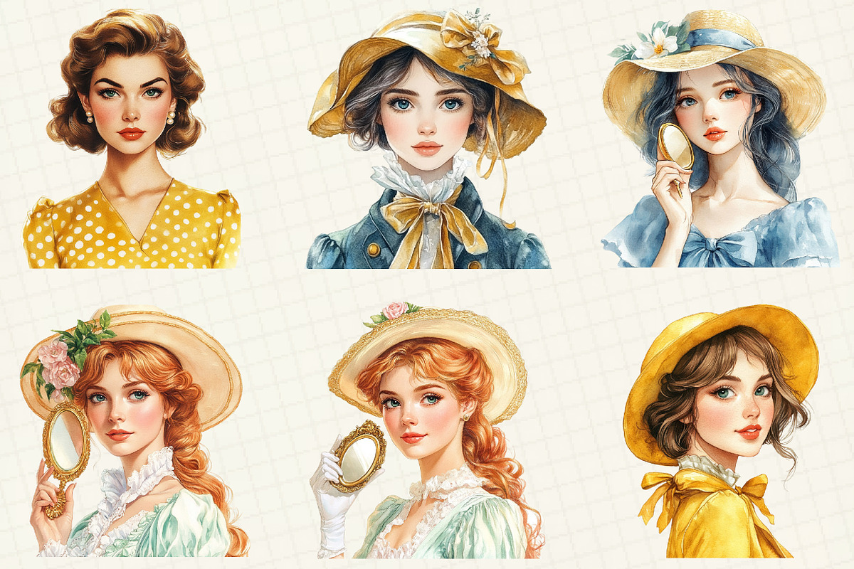 Gold Spring Woman Clipart, an Illustration by OK Design (Photo 2 of 5)