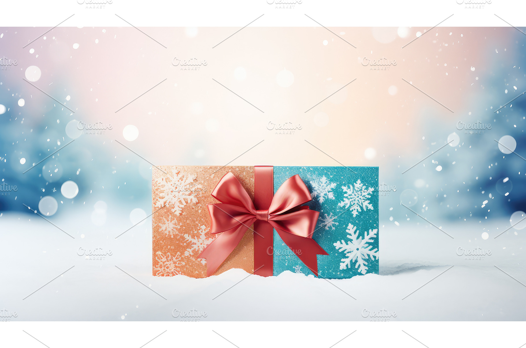 snowflakes shopping gift card ai, a Holiday Photo by pikepicture