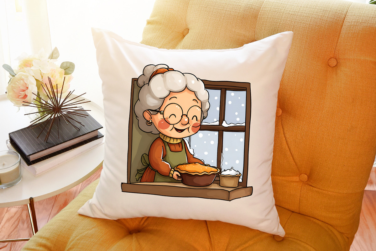 Whimsical Christmas Grandma Clipart, an Illustration by Sublimation Artist (Photo 6 of 6)