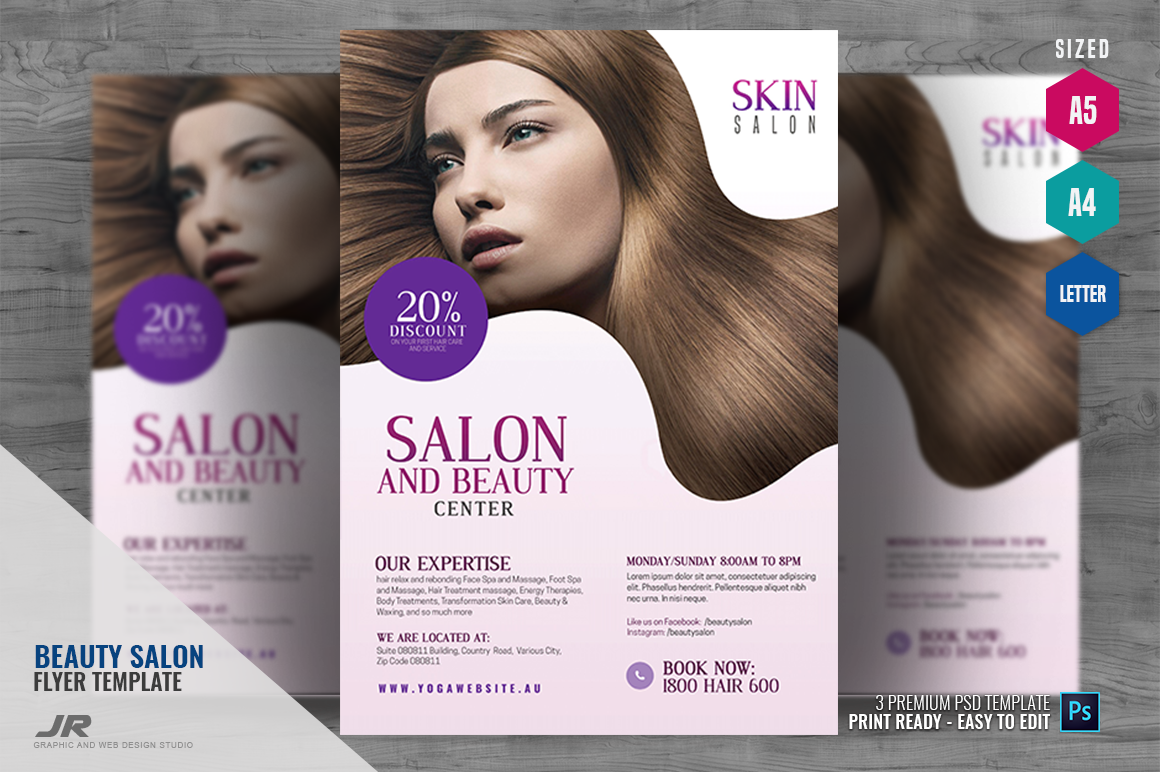 Beauty and Spa Center Flyer, a Flyer Template by PSDPixel